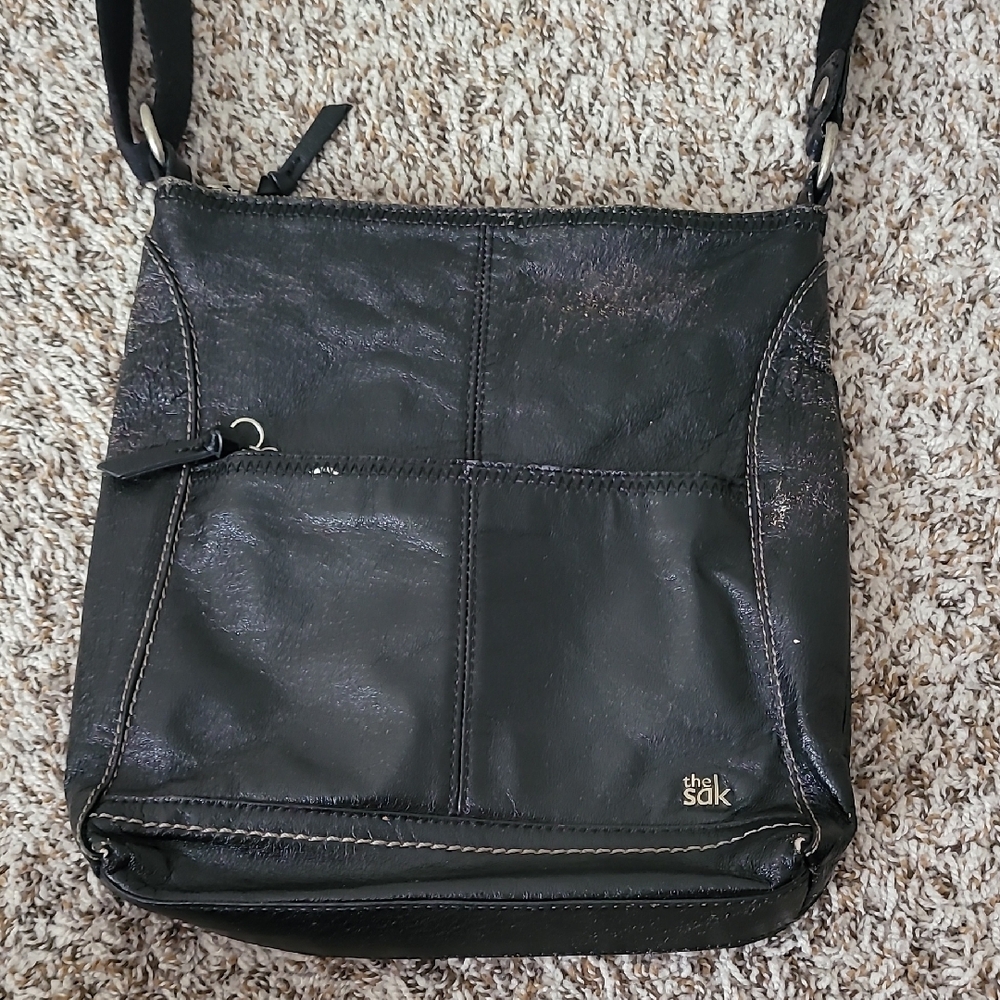 The Sak Black Leather Crossbody Bag